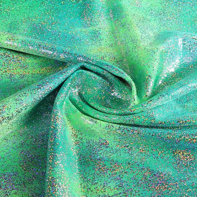 Stretch 4-Way-Stoff Tye Dye Silberfolie Multicolor Grün