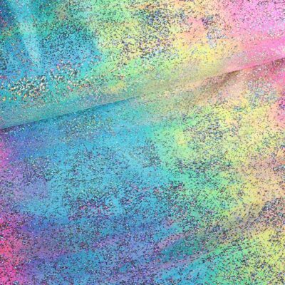 Stretch 4-Way-Stoff Tye Dye Silver Foil Multicolor