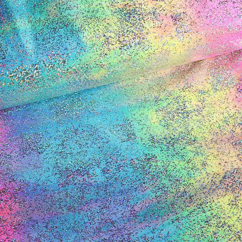 Stretch 4-Way-Stoff Tye Dye Silver Foil Multicolor