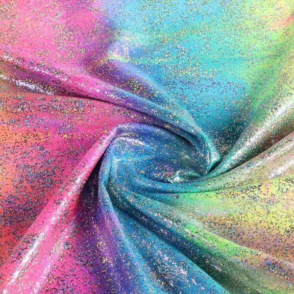 Stretch 4-Way-Stoff Tye Dye Silver Foil Multicolor