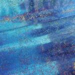 Stretch 4-way stof tye dye multicolor blauw