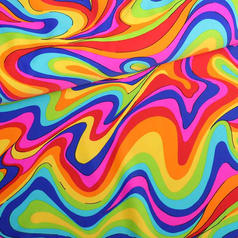 Stretch 4 Way Stoff fantasy multicolor