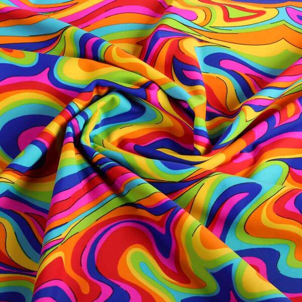 Stretch 4 Way Stoff fantasy multicolor