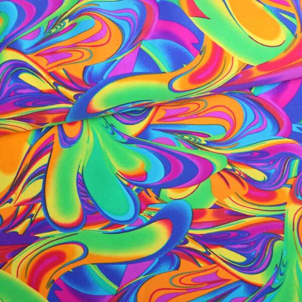 Stretch 4-Way-Stoff Fantasy Multicolor