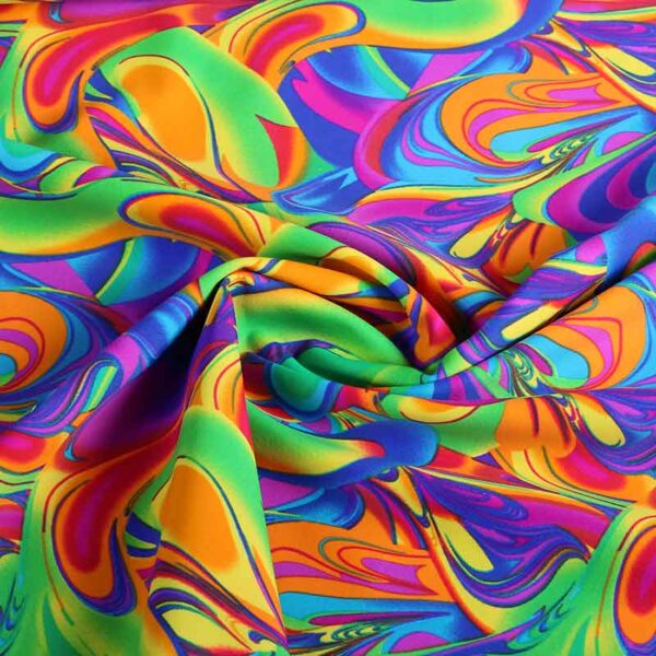 Stretch 4-Way-Stoff Fantasy Multicolor