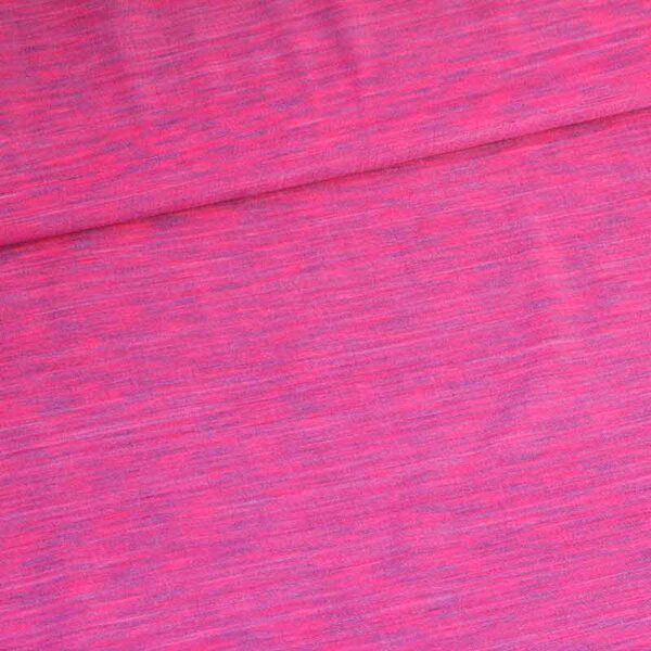 Tricot Stretch Stoff Melange Fuchsia