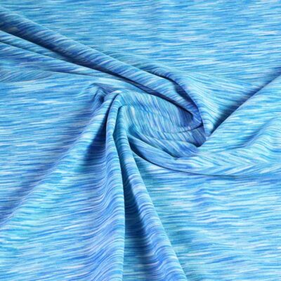 Tricot-Stretch-Stoff aqua melange