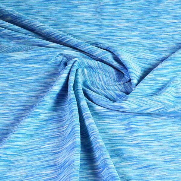 Tricot-Stretch-Stoff aqua melange