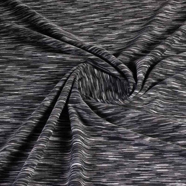 Tricot-Stretchstoff grau melange