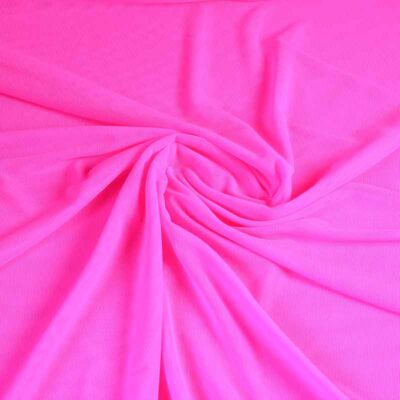 Stretch-Mesh-Stoff fluor rosa