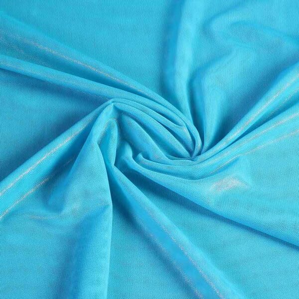Stretch Mesh Foil Stoff aqua