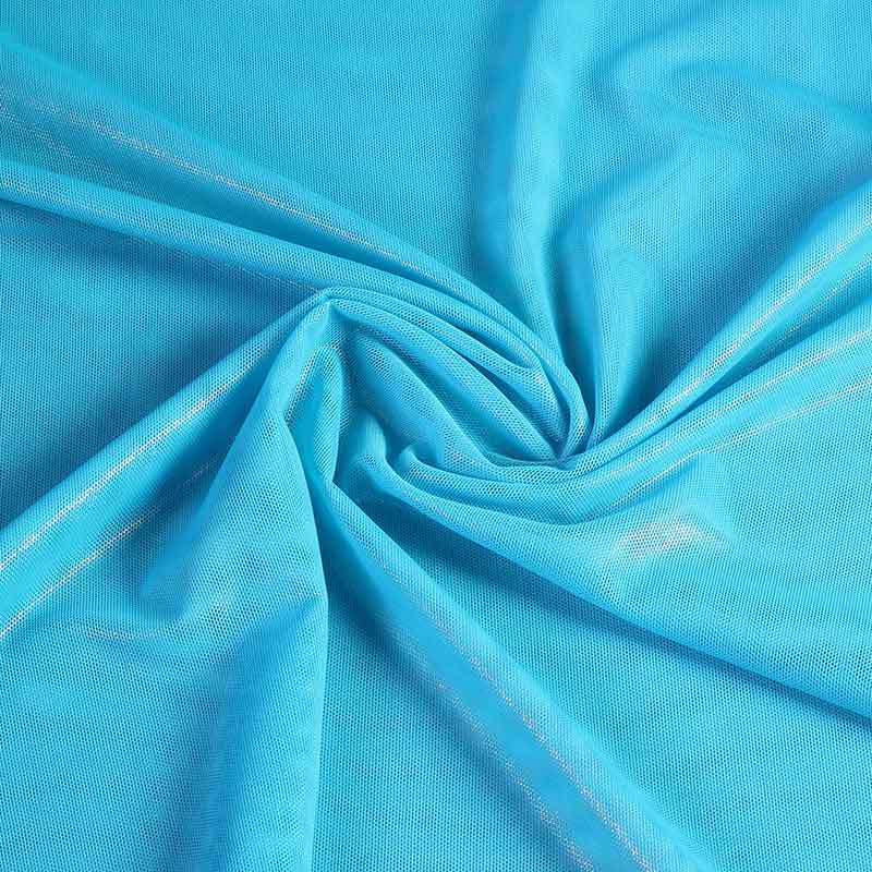 Stretch Mesh Foil Stoff aqua