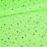 Mesh stof hologram glitter ster lime