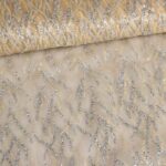 Mesh stof fantasie glitter ecru