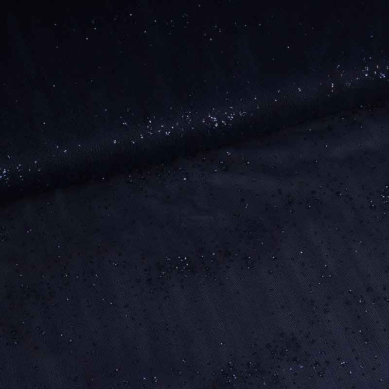 Mesh-Stoff Glitzerpunkt dunkelblau