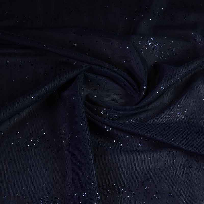 Mesh-Stoff Glitzerpunkt dunkelblau