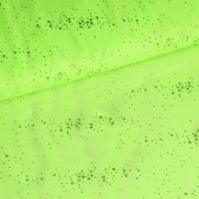 Mesh-Stoff Glitzer Punkte lime