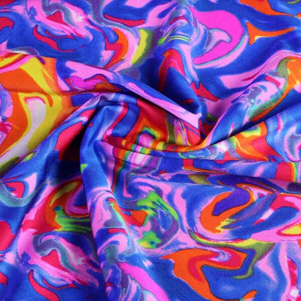 Stretch 4 Way Stoff Fusion Multicolor