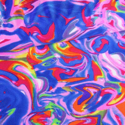 Stretch 4 Way Stoff Fusion Multicolor