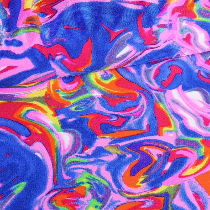 Stretch 4 Way Stoff Fusion Multicolor