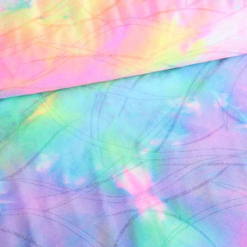 Stretch 4-Way-Stoff Tye Dye Glitter multicolor