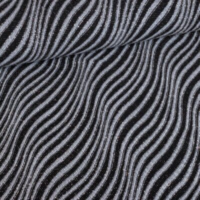 Glitter Fantasie Streifenstoff schwarz silber