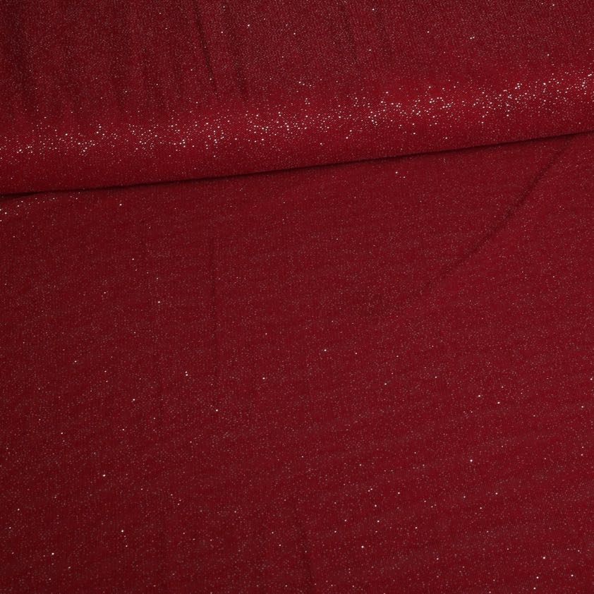 Mesh-Glitterstoff bordeaux