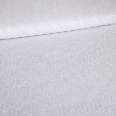 Stretch Mesh Glitter Stoff weiß