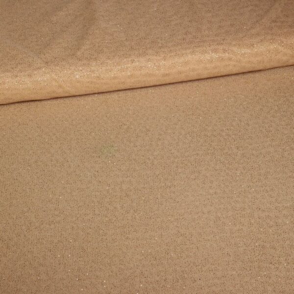Stretch-Mesh-Glitterstoff beige
