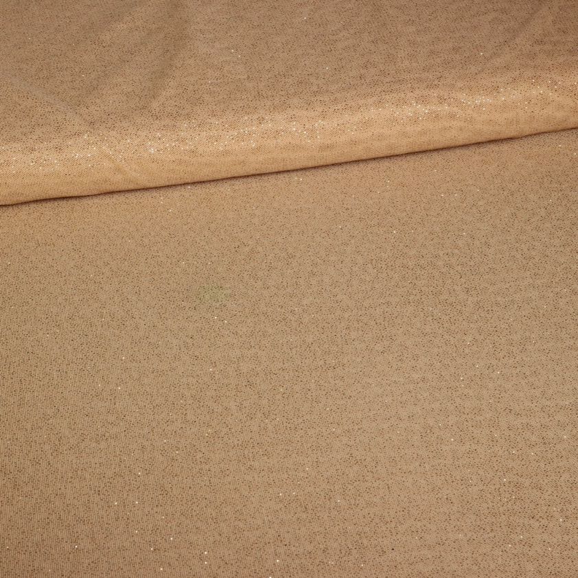 Stretch-Mesh-Glitterstoff beige