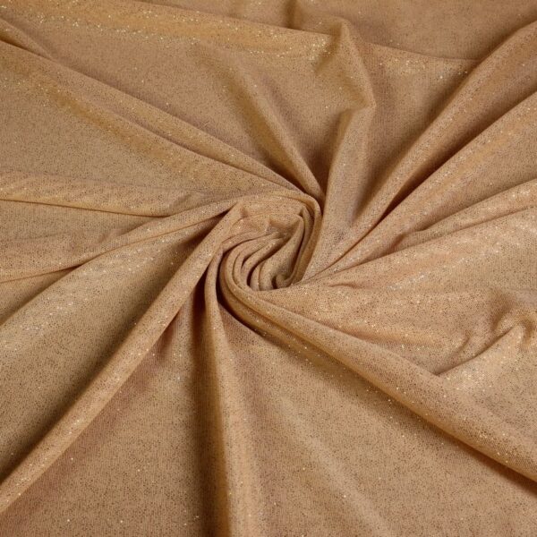 Stretch-Mesh-Glitterstoff beige