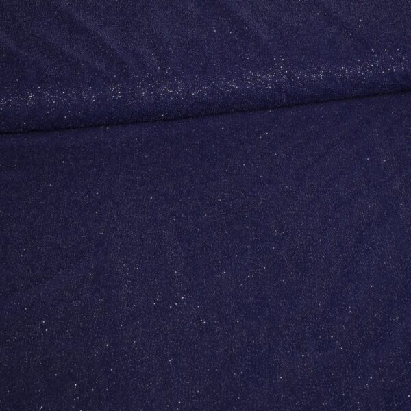 Stretch Mesh Glitter Stoff dunkelblau