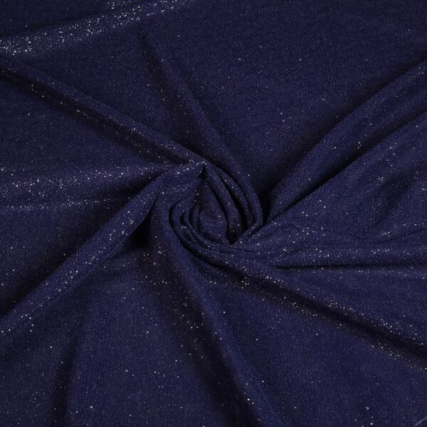 Stretch Mesh Glitter Stoff dunkelblau