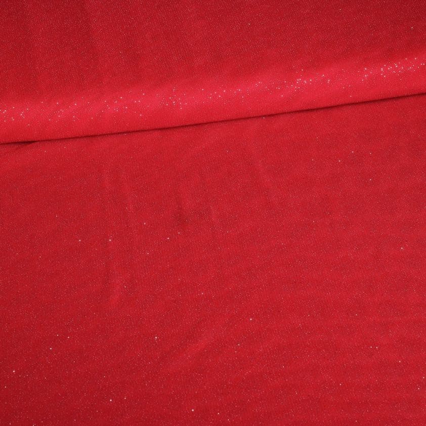 Mesh-Glitterstoff rot
