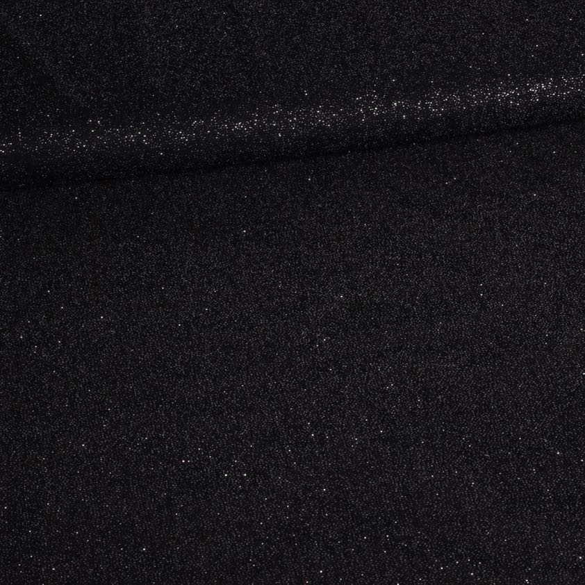 Stretch Mesh Glitterstoff schwarz
