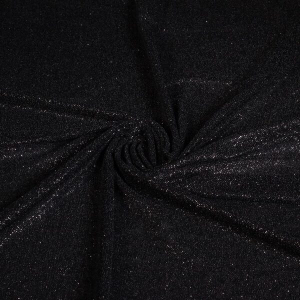 Stretch Mesh Glitterstoff schwarz