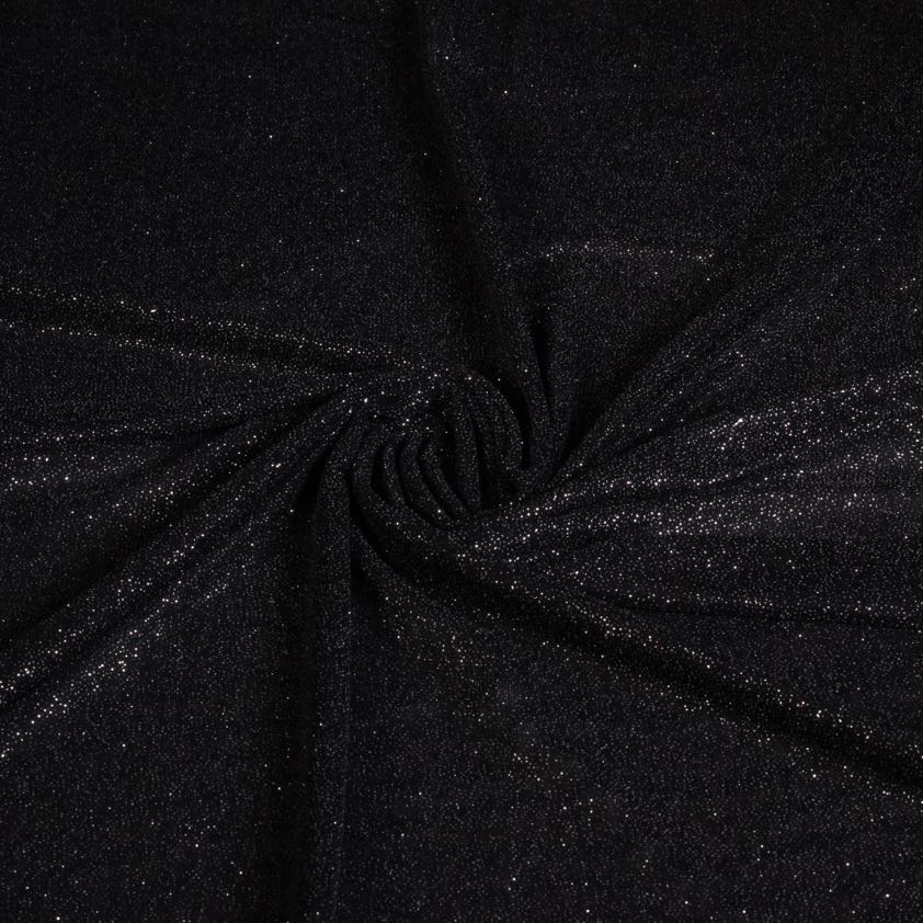 Stretch Mesh Glitterstoff schwarz