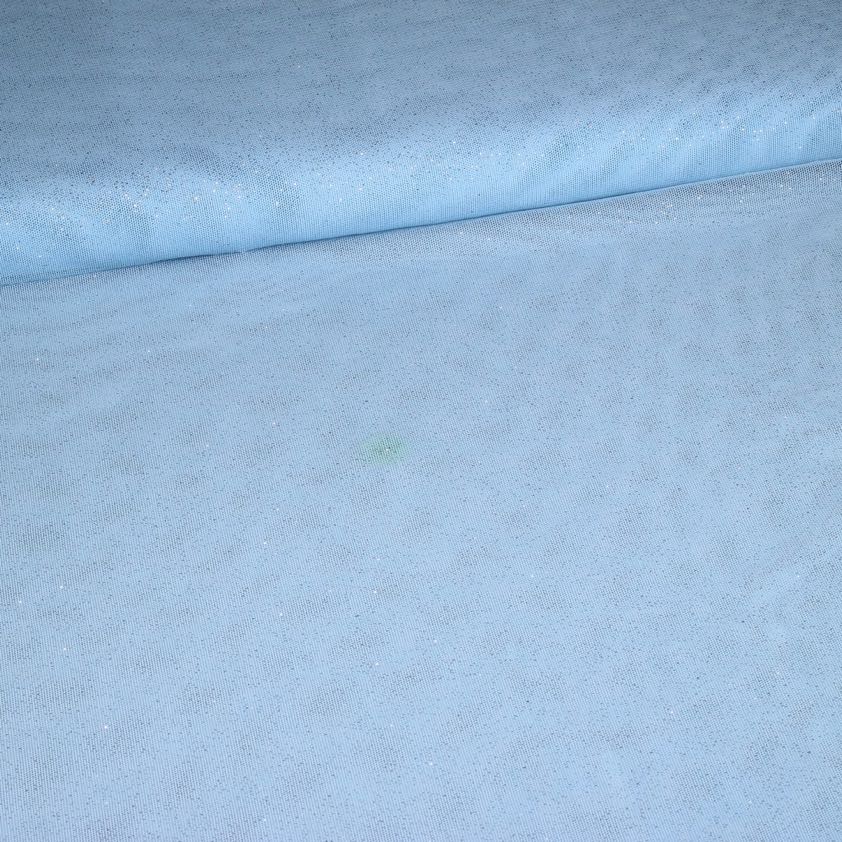 Stretch Mesh Glitter Stoff baby blau