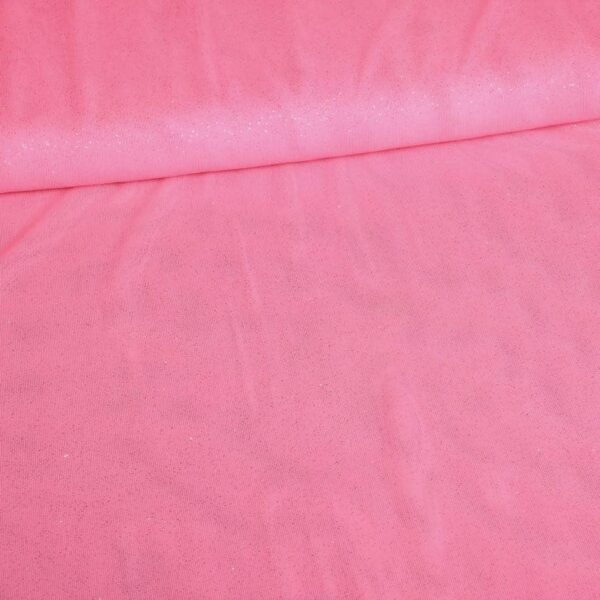Stretch Mesh Glitter Stoff rosa
