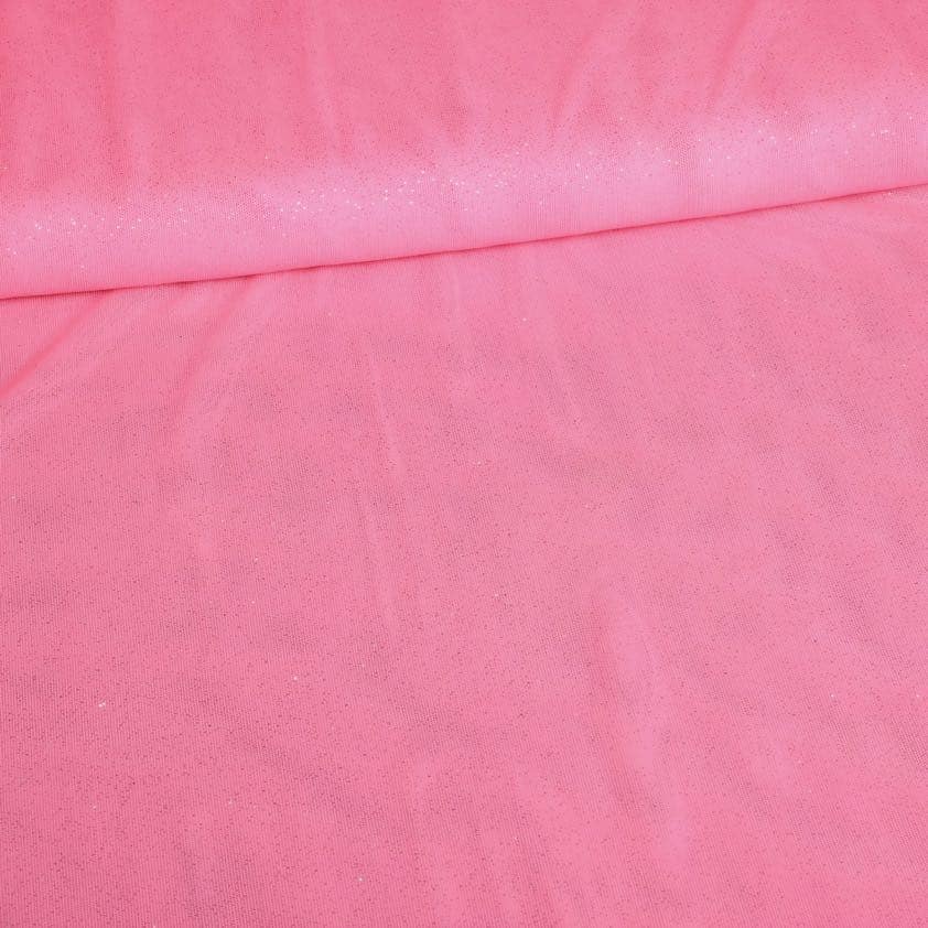 Stretch Mesh Glitter Stoff rosa