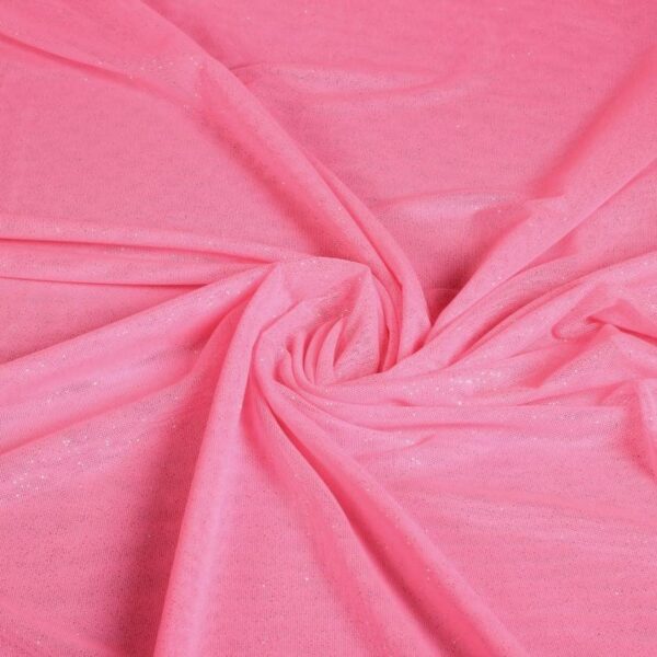 Stretch Mesh Glitter Stoff rosa