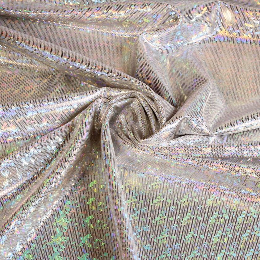 Mystique Deluxe Foil Hologram Stoff ecru