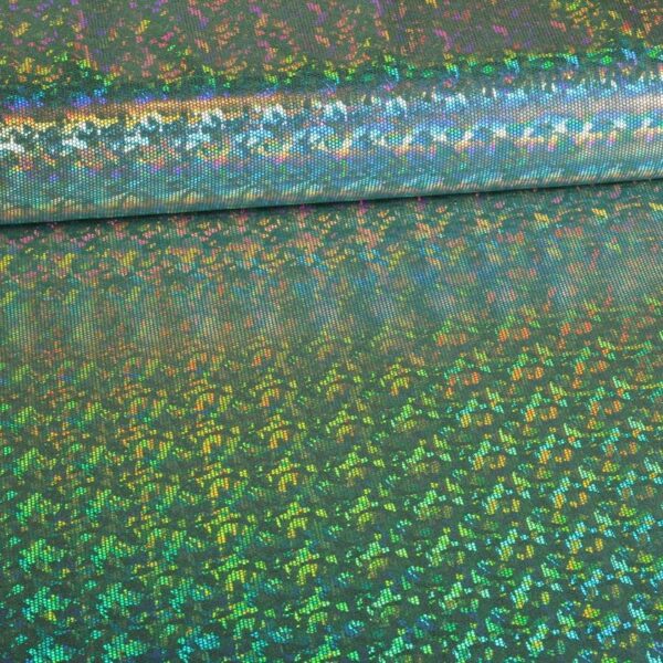 Mystique Deluxe Foil Hologram-Stoff grün