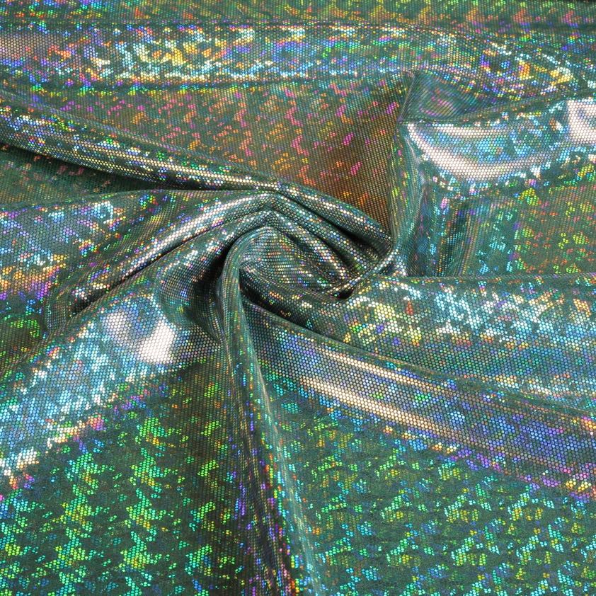 Mystique Deluxe Foil Hologram-Stoff grün