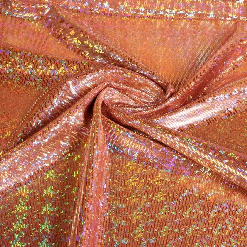 Mystique Deluxe Foil Stoff hologram orange