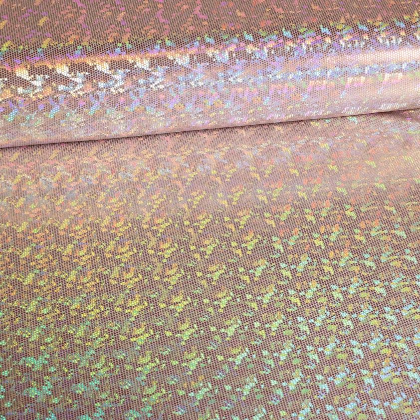 Mystique Deluxe foil hologram Stoff hautfarben