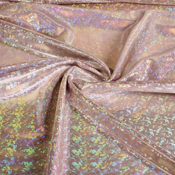 Mystique Deluxe foil hologram Stoff hautfarben