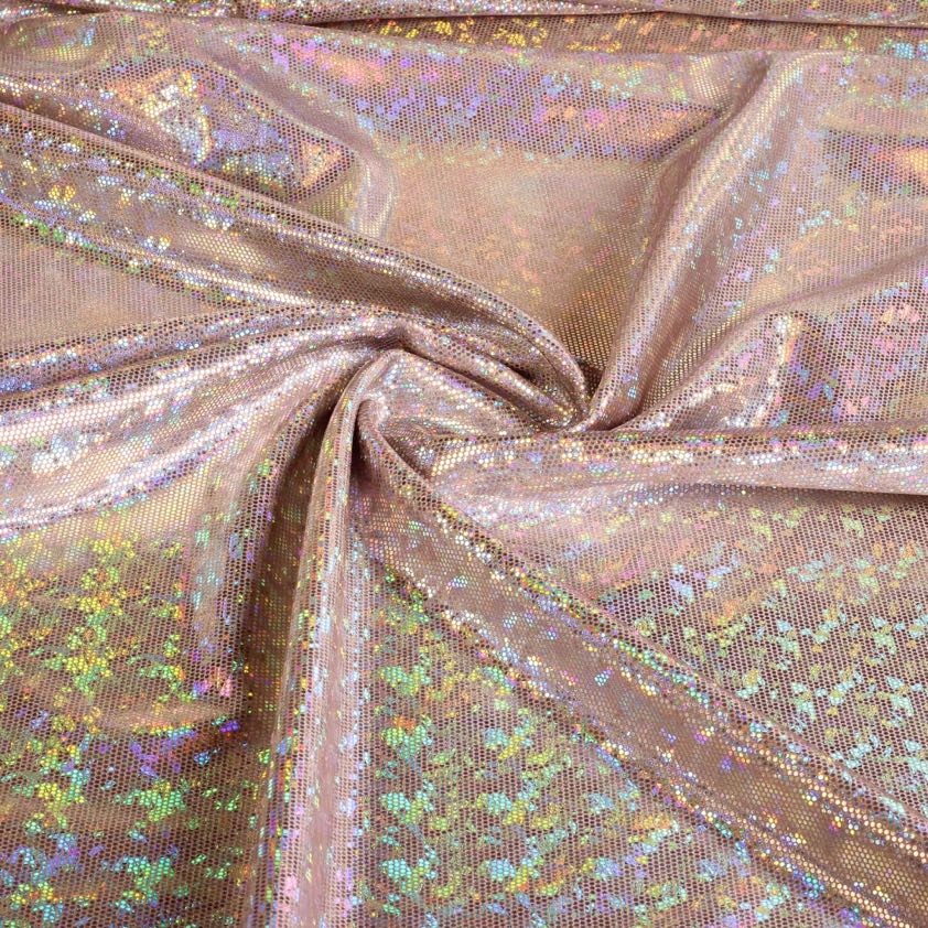Mystique Deluxe foil hologram Stoff hautfarben