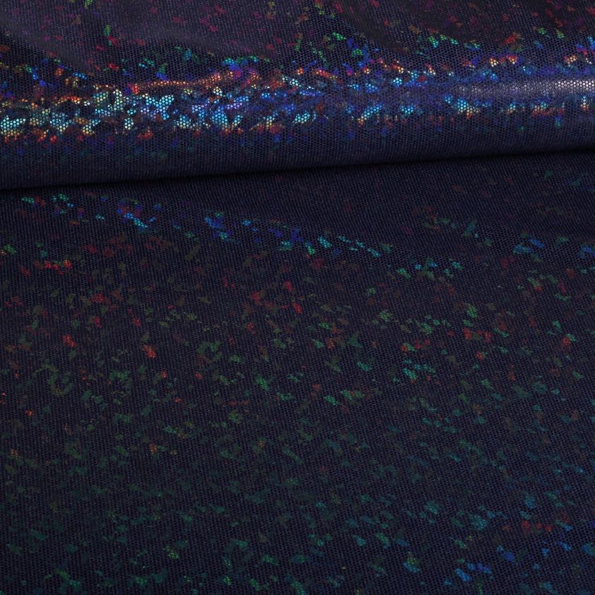 Mystique Deluxe Foil Hologram Stoff dunkelblau
