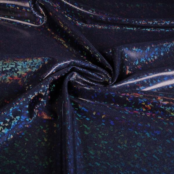 Mystique Deluxe Foil Hologram Stoff dunkelblau